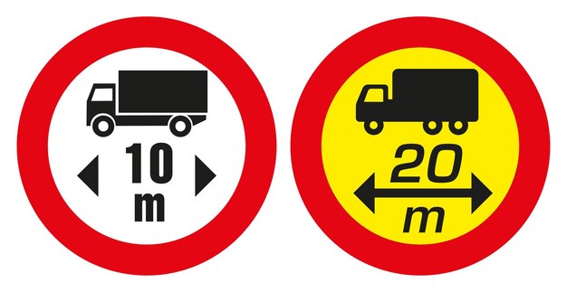 道路標識 道路に設置されている、長すぎる自動車の通行を禁止する標識
