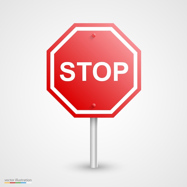 Road stop sign art . Vector illustration