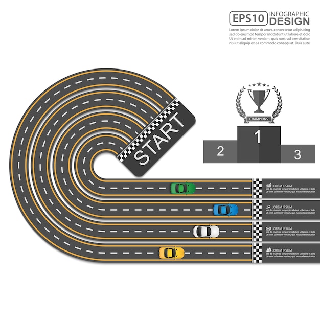 Vettore infografica stradale e stradale