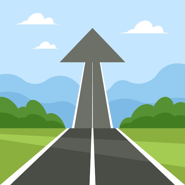 Vector road to success vector illustration in flat design style