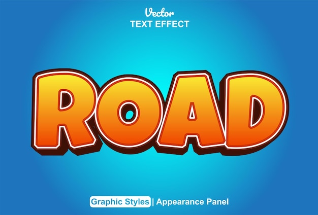Vector road text effect with graphic style and editable