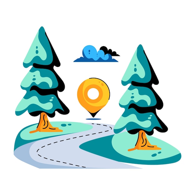 Road tracking icon designed in flat style