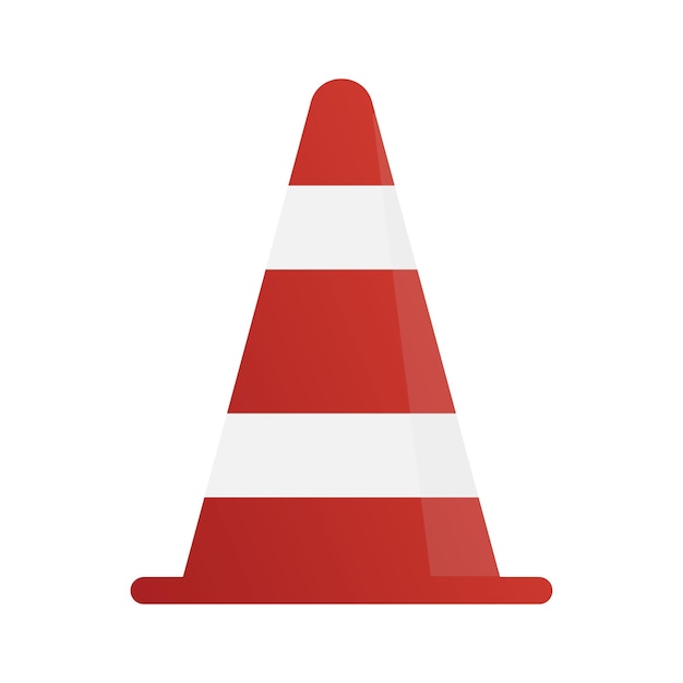 Road traffic cone on white background. Vector stock illustration.