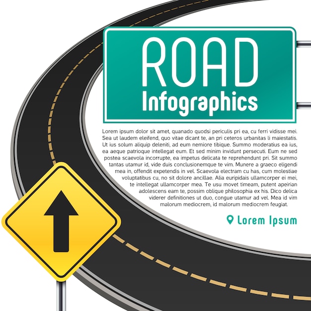 Vector road trip map infographics