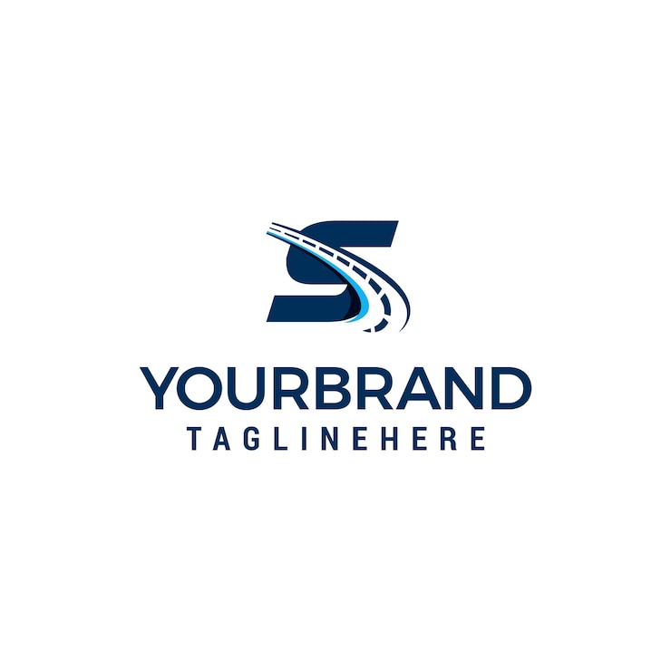 Vector road way asphalt logo letter ss road logistics letter design in vector template