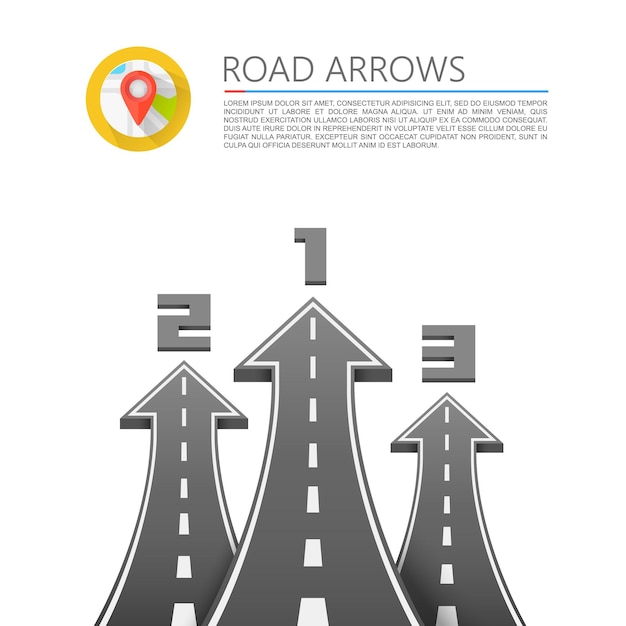 Vector road with an arrow up. vector illustration