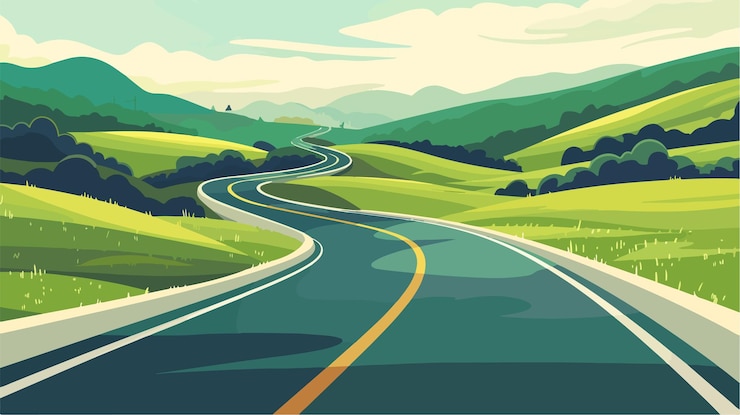 Vector a road with a picture of a road that says  the road