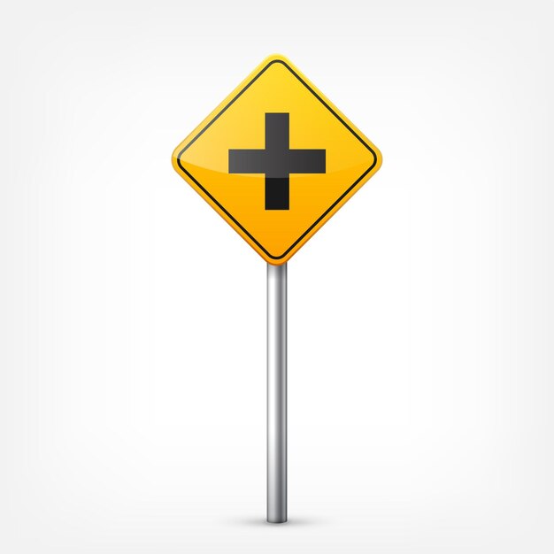 Road yellow signs collection isolated on white background Road traffic controlLane usageStop and yield Regulatory signs Curves and turns