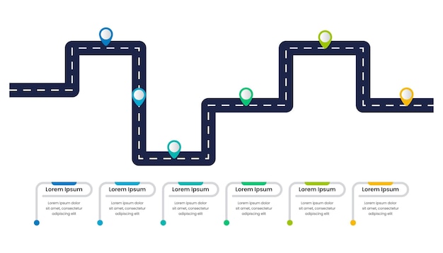 Vector roadmap business infographic template