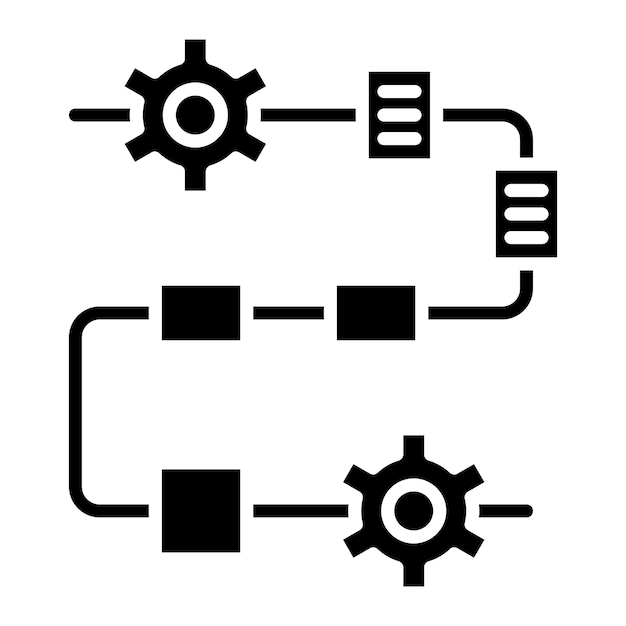 Vector roadmap glyph solid black illustration