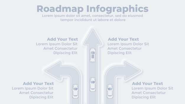 Roadmap infographic neumorphic business presentation slide template