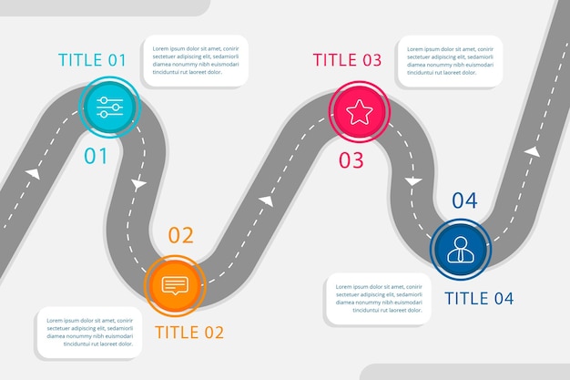 Modello di infografica della tabella di marcia per la presentazione