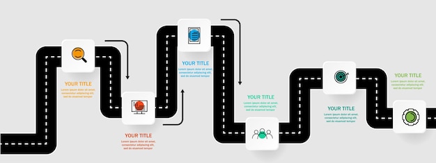 Vector roadmap infographic tijdlijn concept met plaats voor uw gegevens vector illustratie