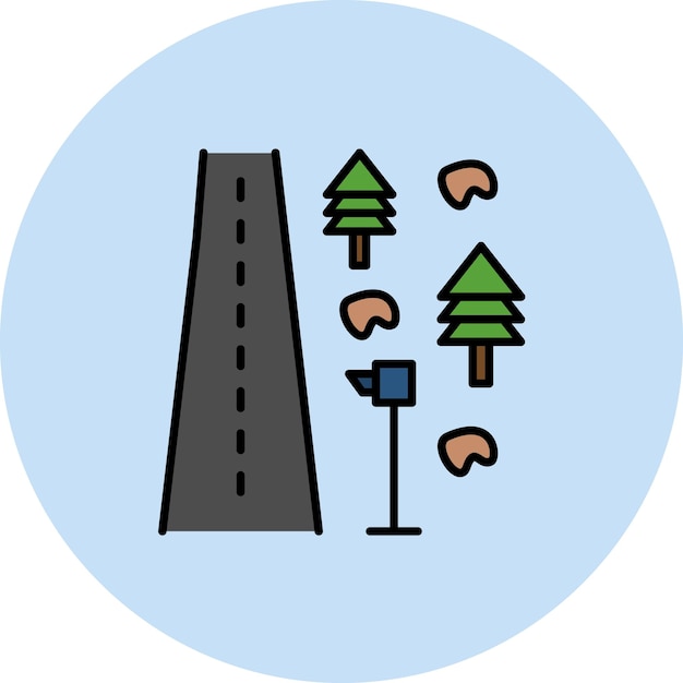 Roadside Flat Illustration