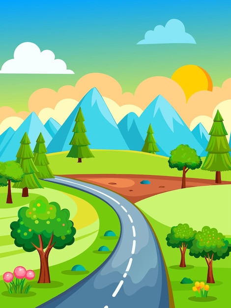 Vector roadsvectorlandscapebackground 9