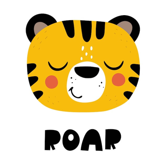 roar cartoon tijger handtekeningen lettering