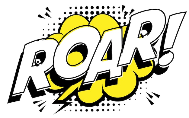 Vector roar comic text met pop art stijl