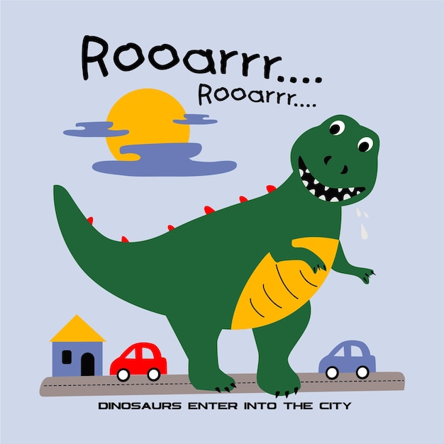 Roar dinosaurs design cartoon vector illustration