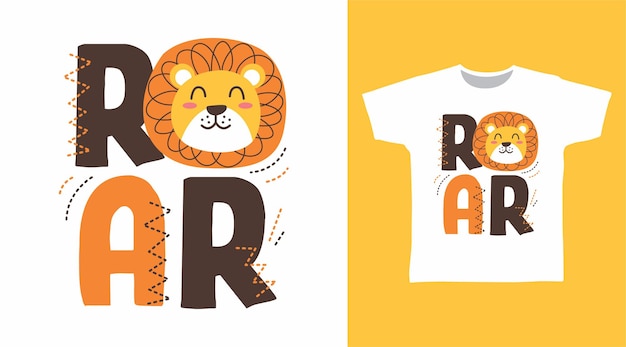 Roar leeuw typografie voor t-shirtontwerp