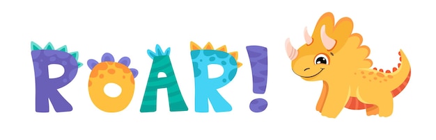 Roar lettering Cute childish font for birthday greeting card baby shower invitation posters