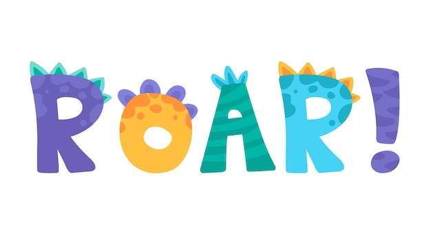 Roar lettering Cute childish font for birthday greeting card baby shower invitation posters