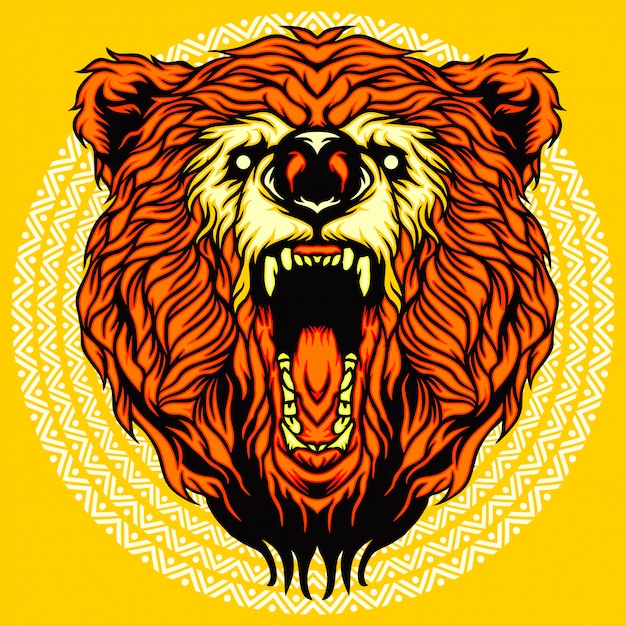 Vector roaring bear