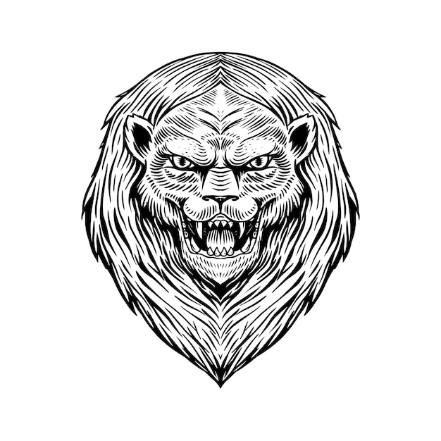 Vector roaring beast isolated on white