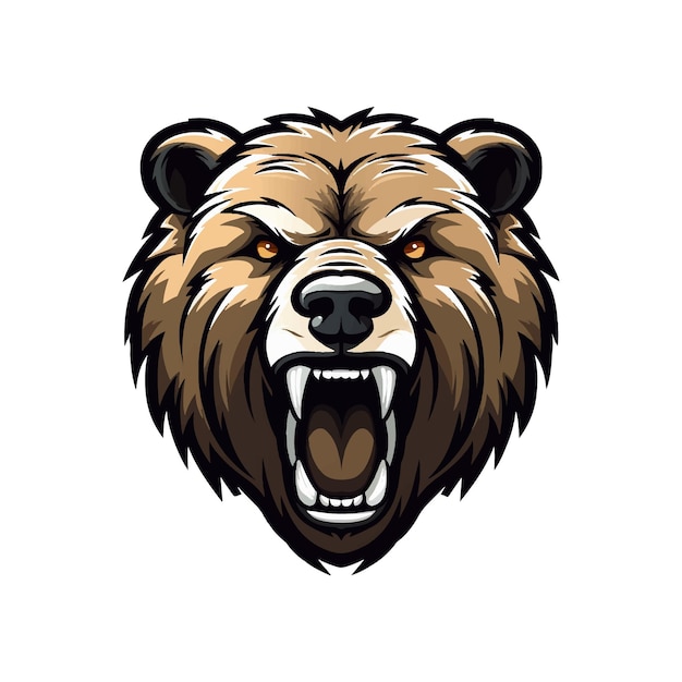 Roaring Brown bear mascotte logo Esport gaming team mascotte Logo Sport team dier mascotte embleem