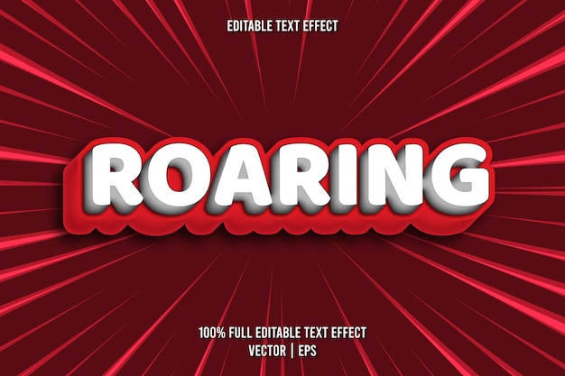 Roaring editable text effect comic style