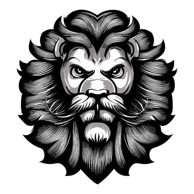 Vector roaring elegance vector lion face