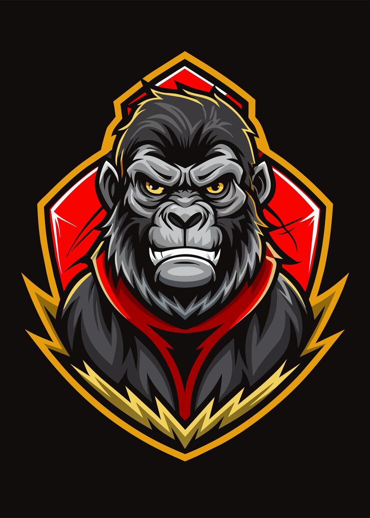 Vector roaring gorilla for esport logo vector