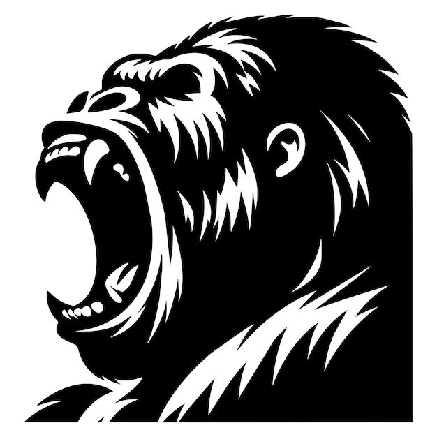 Roaring Gorilla Silhouette