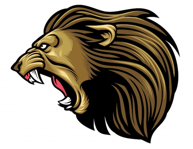 Roaring lion head