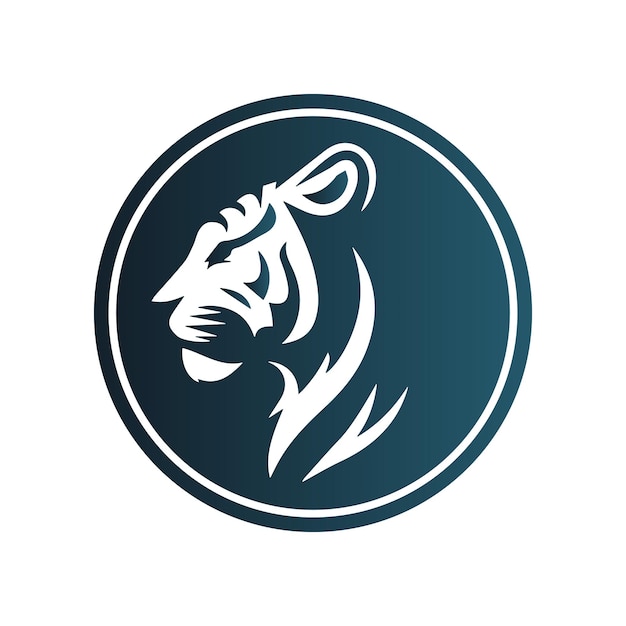 Vector roaring tiger logo design vector illustration