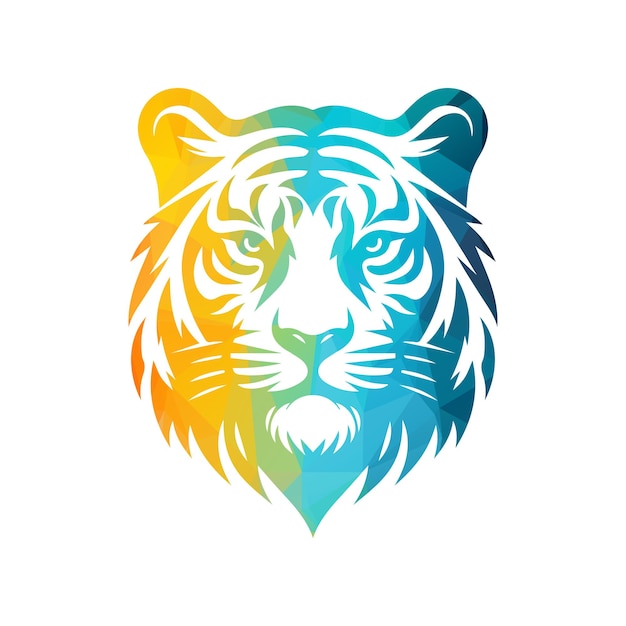 Vector roaring tiger logo design vector illustration