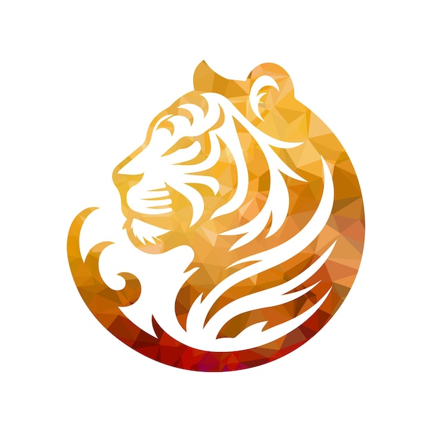 Vector roaring tiger logo design vector illustration