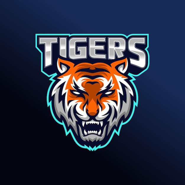 Vector roaring tiger logo design