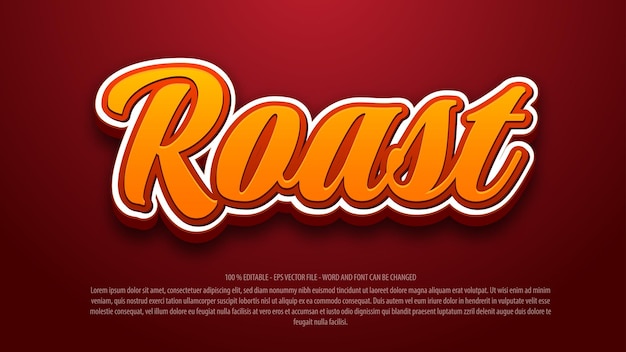 Roast 3d style editable text effect