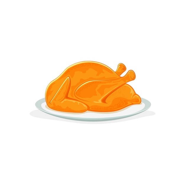 Vector roast turkey for thanksgiving