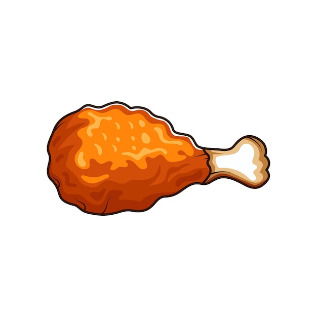 Vector roasted chicken drumstick vector illustration