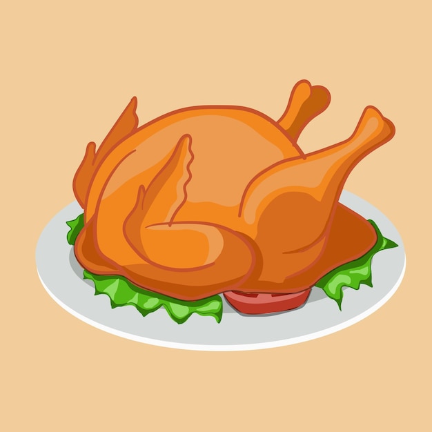 Vector roasted chicken