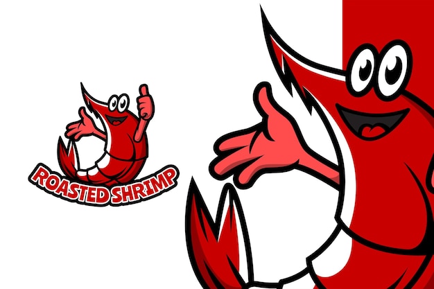 Roasted shrimp - mascot logo template