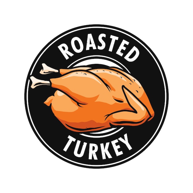 Vector roasted turkey logo template