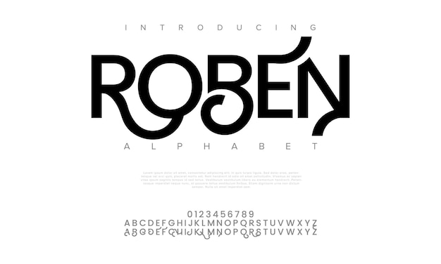 Roben 창의적이고 현대적인 도시 알파벳 글꼴 디지털 추상 이슬람교도 미래 패션 스포츠 최소