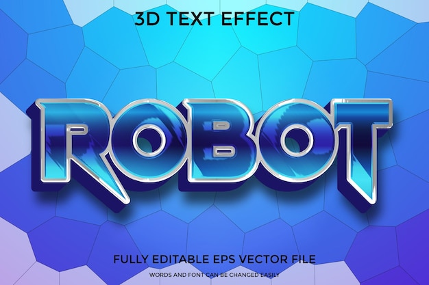 Robot 3d editable text effect premium eps with background