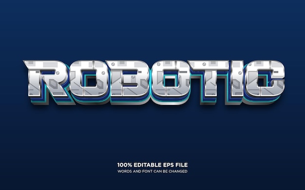 Robot 3d editable text style effect