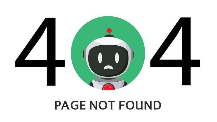 Vector robot 404 error vector design. website connection failed webpage 404 with ai technology computer.