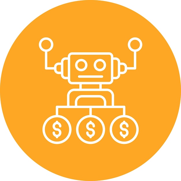 Икона векторного изображения советника робота может использоваться для инвестирования