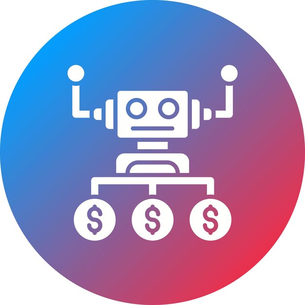 Икона векторного изображения советника робота может использоваться для инвестирования