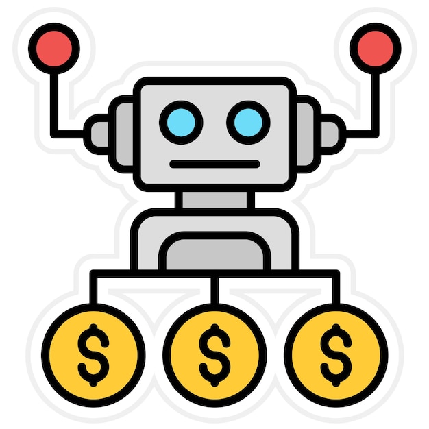Икона векторного изображения советника робота может использоваться для инвестирования